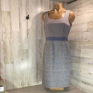 Calvin Klein Blue Sheath Midi Dress Square Neck Sleeveless